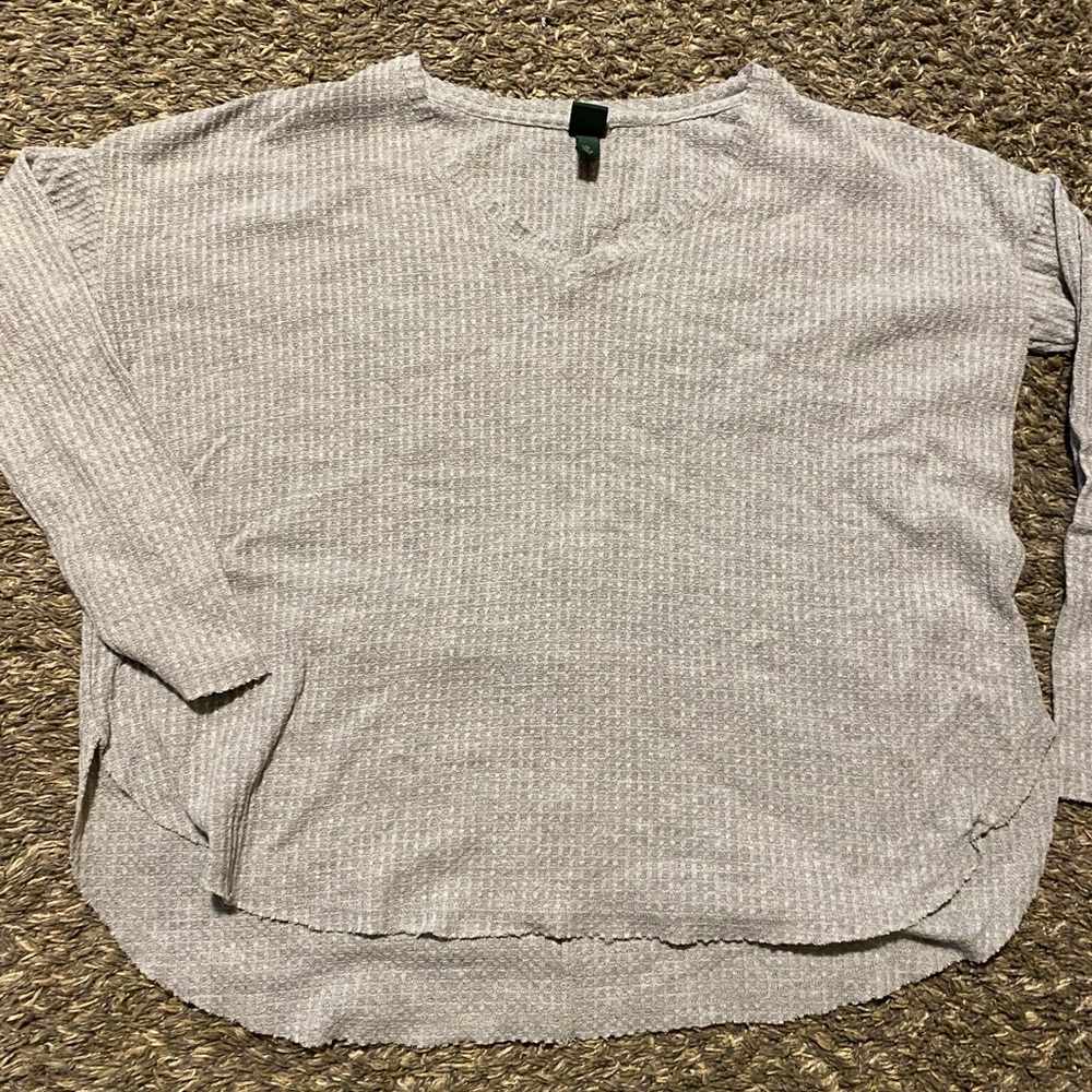 Wild Fable Light Gray Ribbed Top